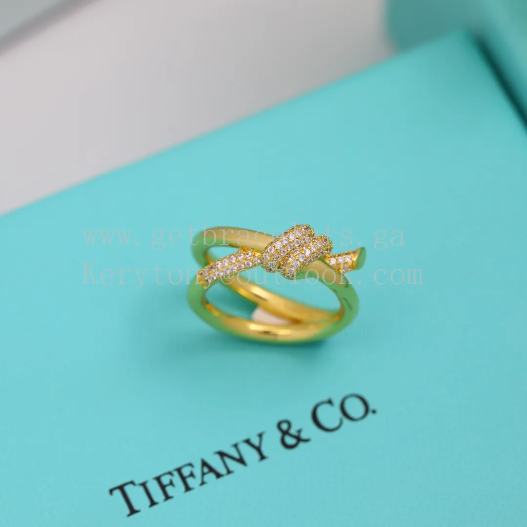 Tiffany Knot Ring Rose Gold/Yellow Gold/White Gold with Diamonds