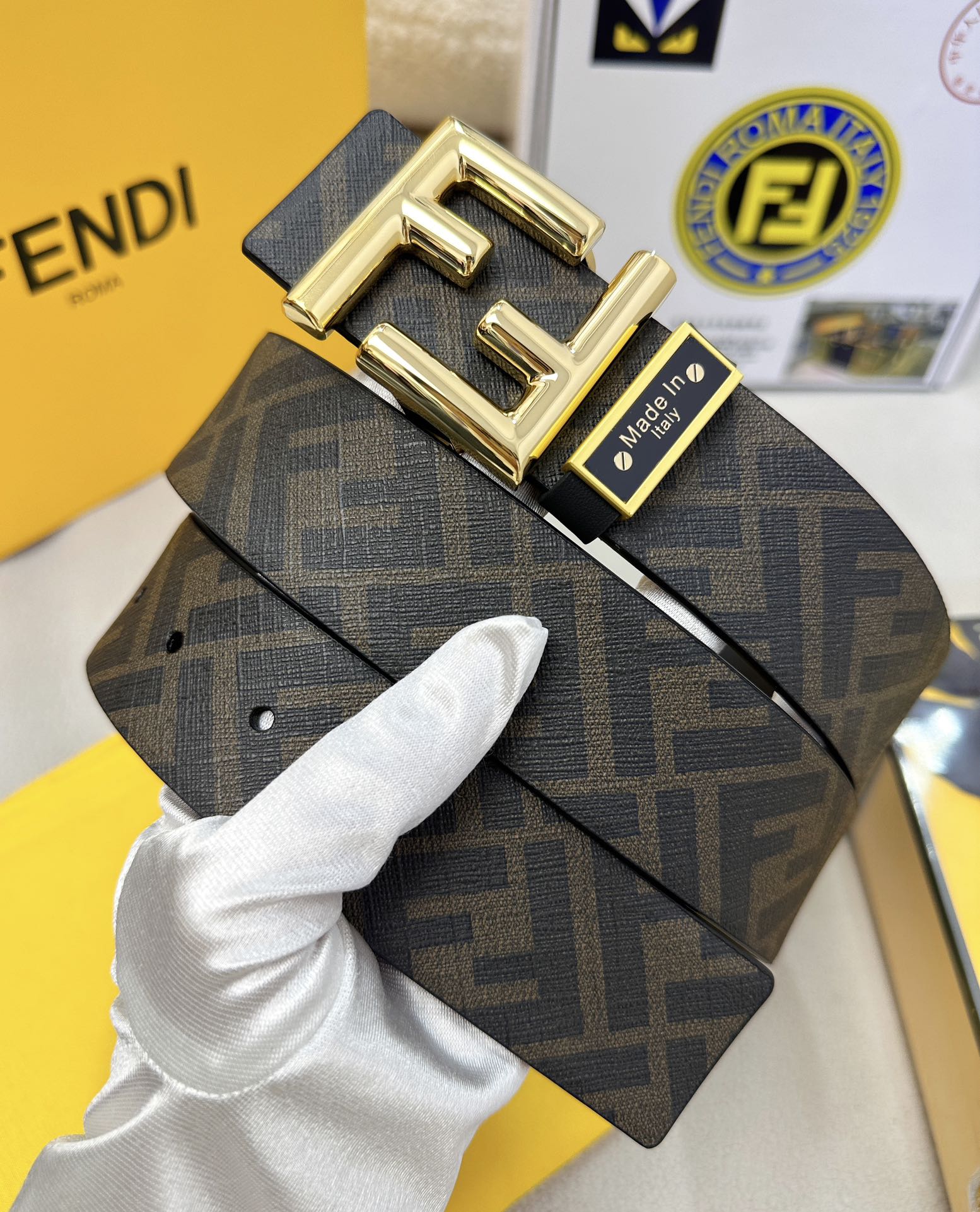 Fendi Leather Belts 1:1 Mirror Version