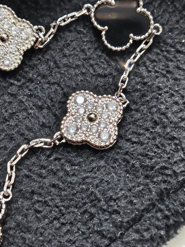Van Cleef Bracelet Dupe, Black Clover Bracelet, Diamonds