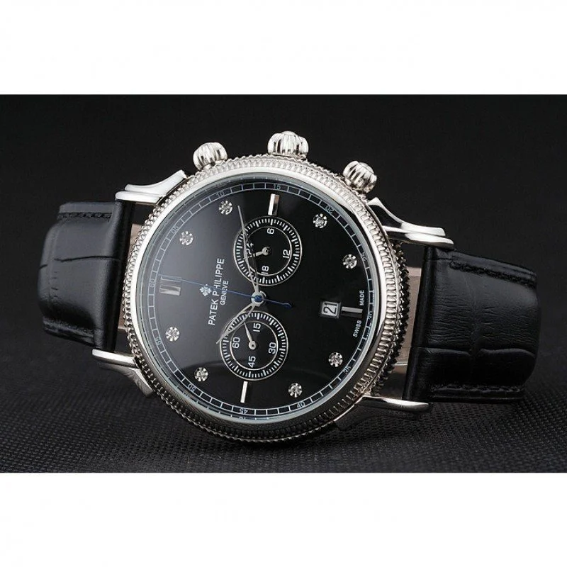 Chronograph Black Dial With Diamonds 40 mm, Stainless Steel