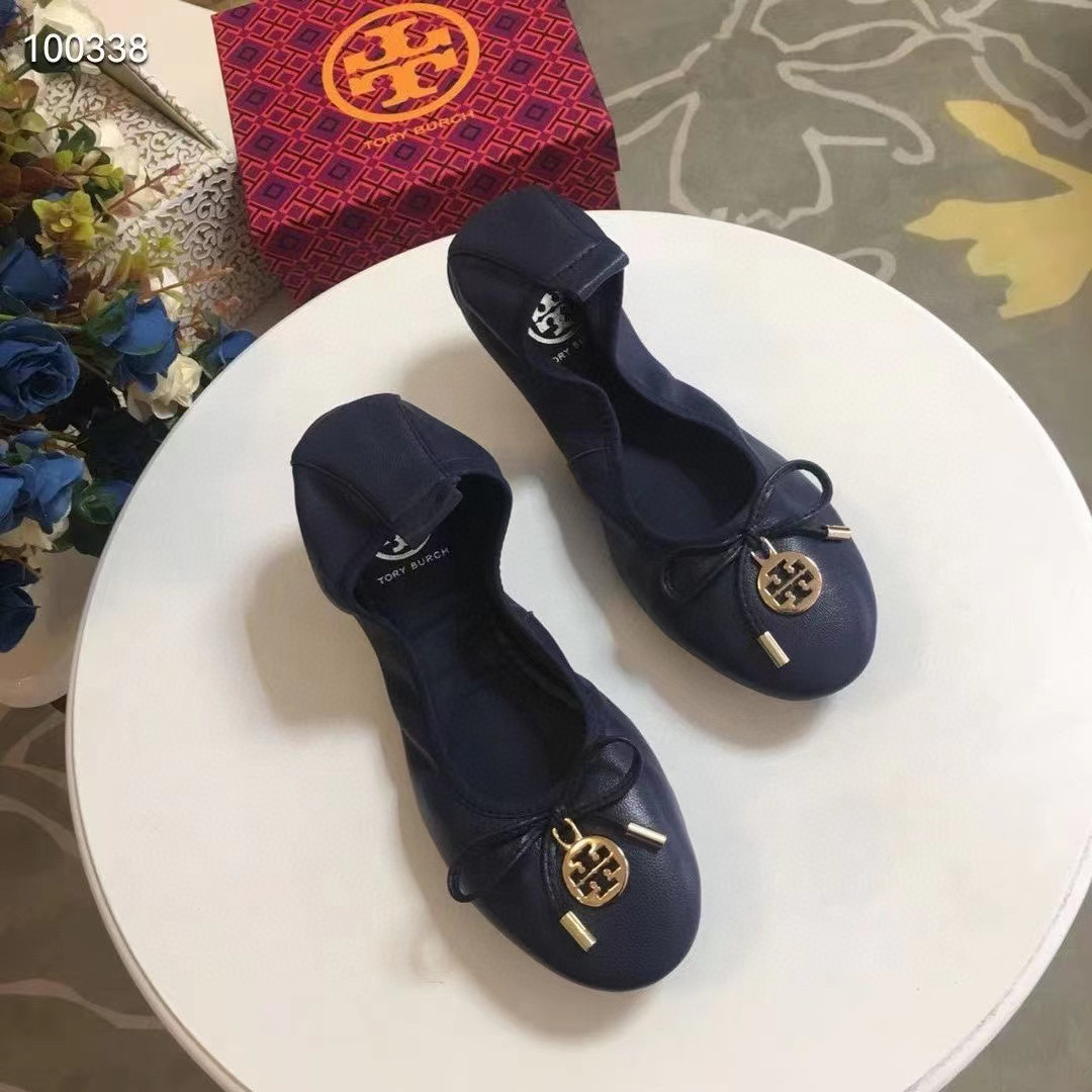Tory Burch Leather Round Bow  Sandals Slide (Replica)