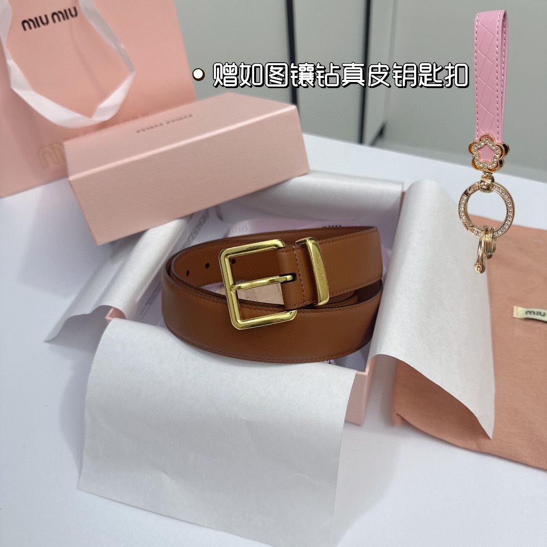 MiuMiu Leather Belts 1:1 Mirror Version