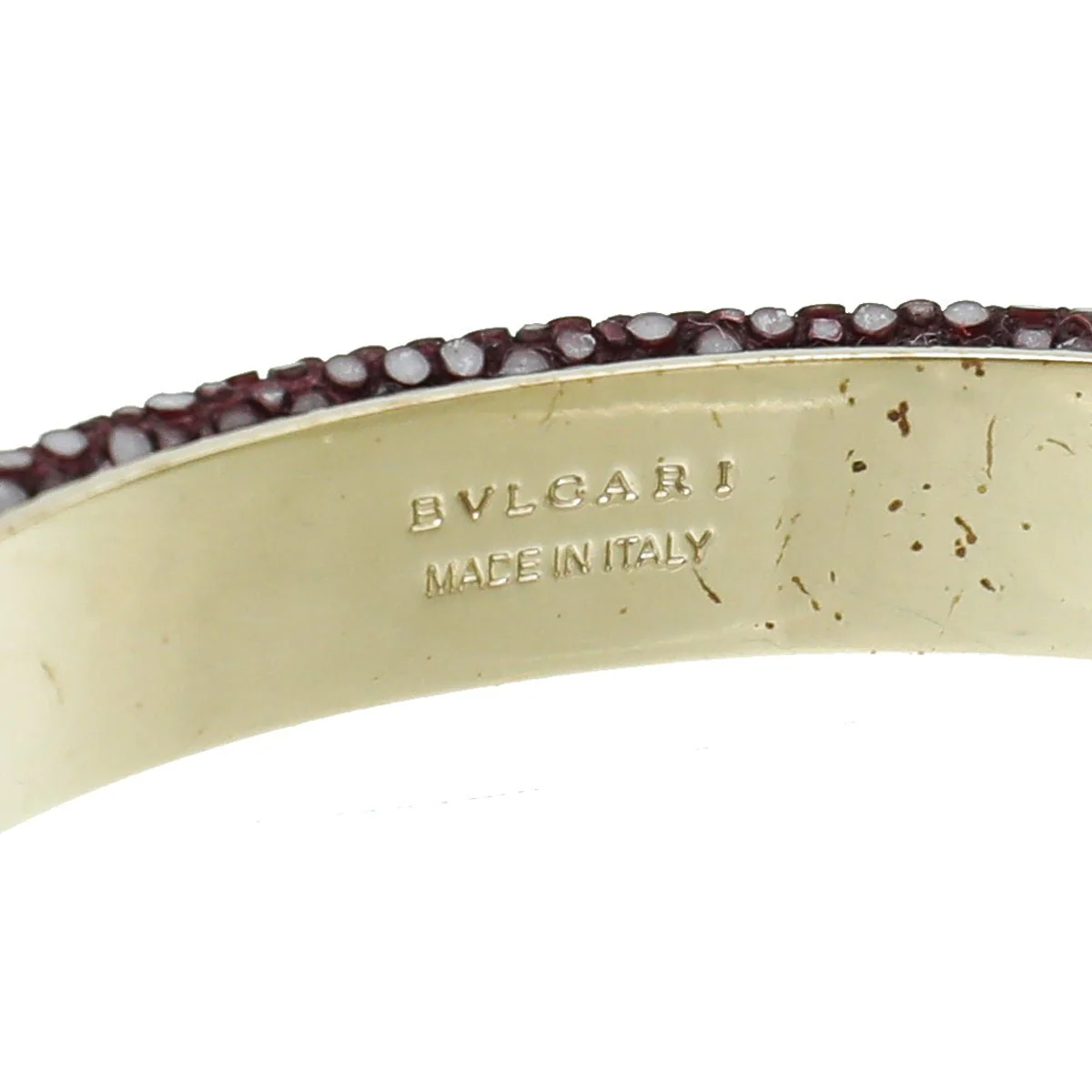 Bvlgari Dark Violet Galuchat Skin Serpenti Forever Bangle Bracelet