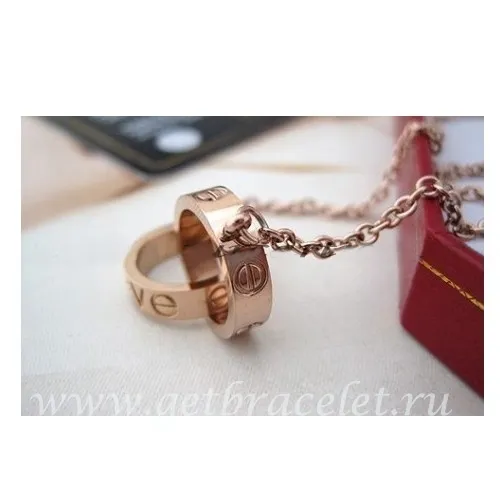 Imitation Cartier Love Necklace Pink Gold B7212300