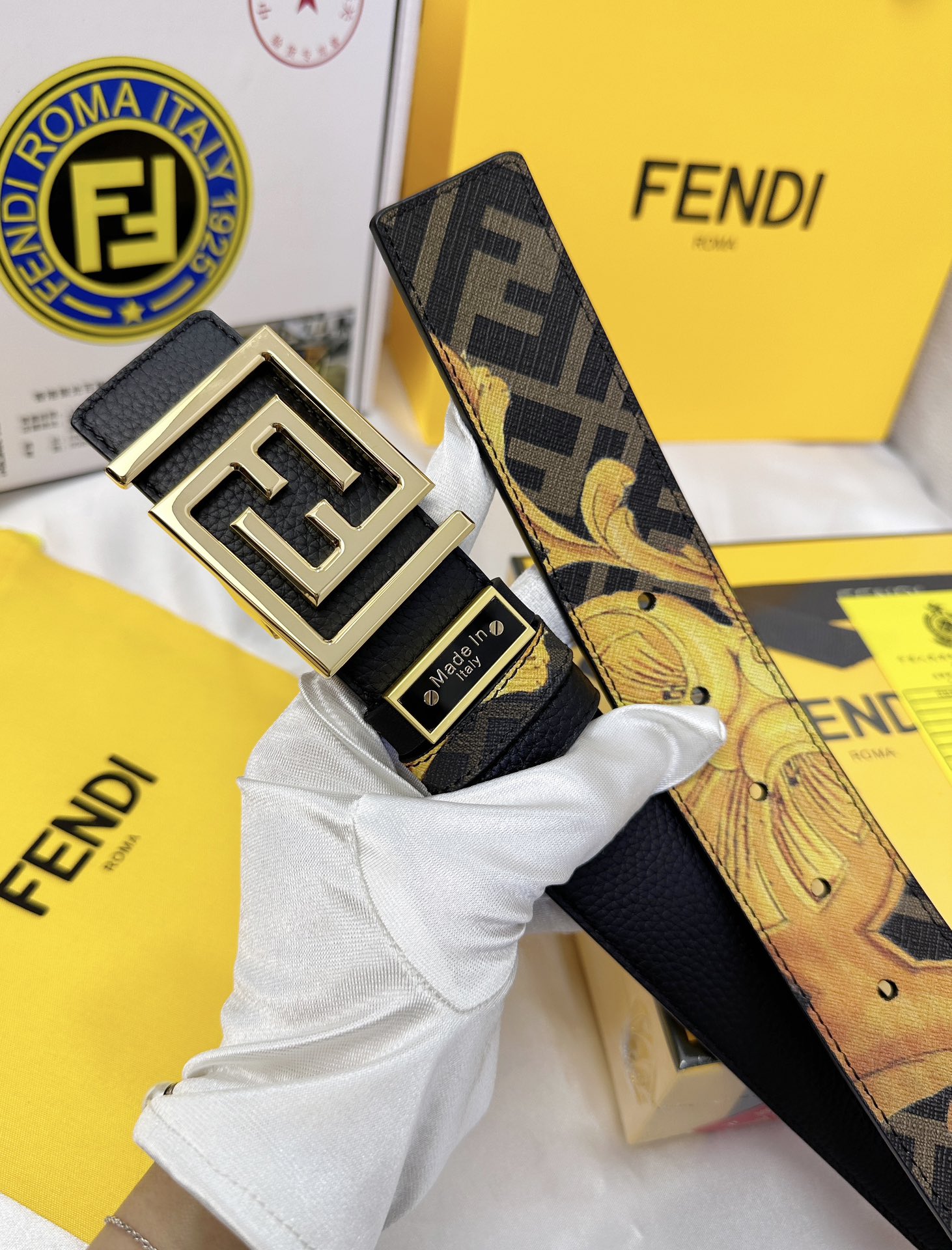 Fendi Leather Belts 1:1 Mirror Version