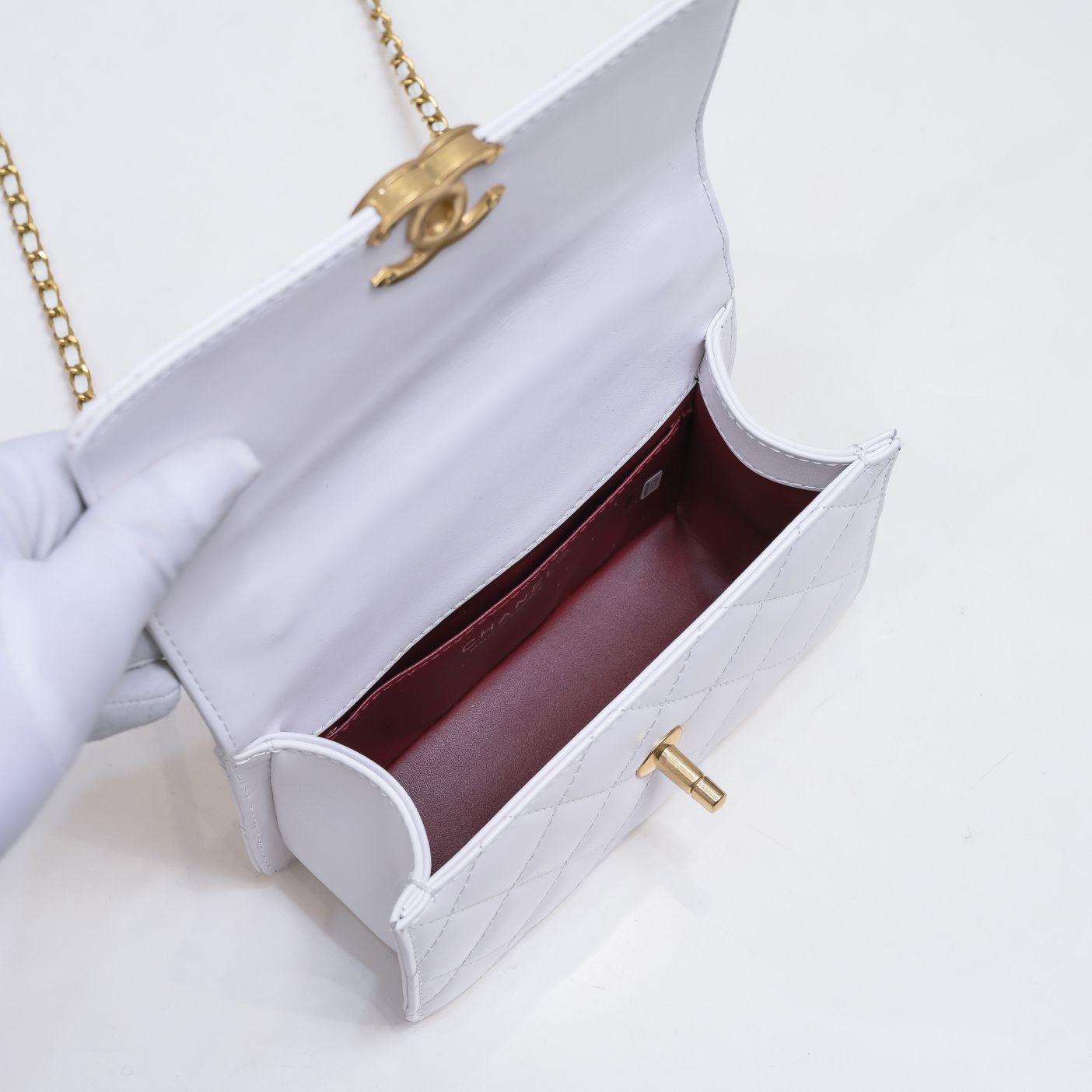 Chanel WOC Double Gold Ball Chain Mini Shoulder Bag Handbag