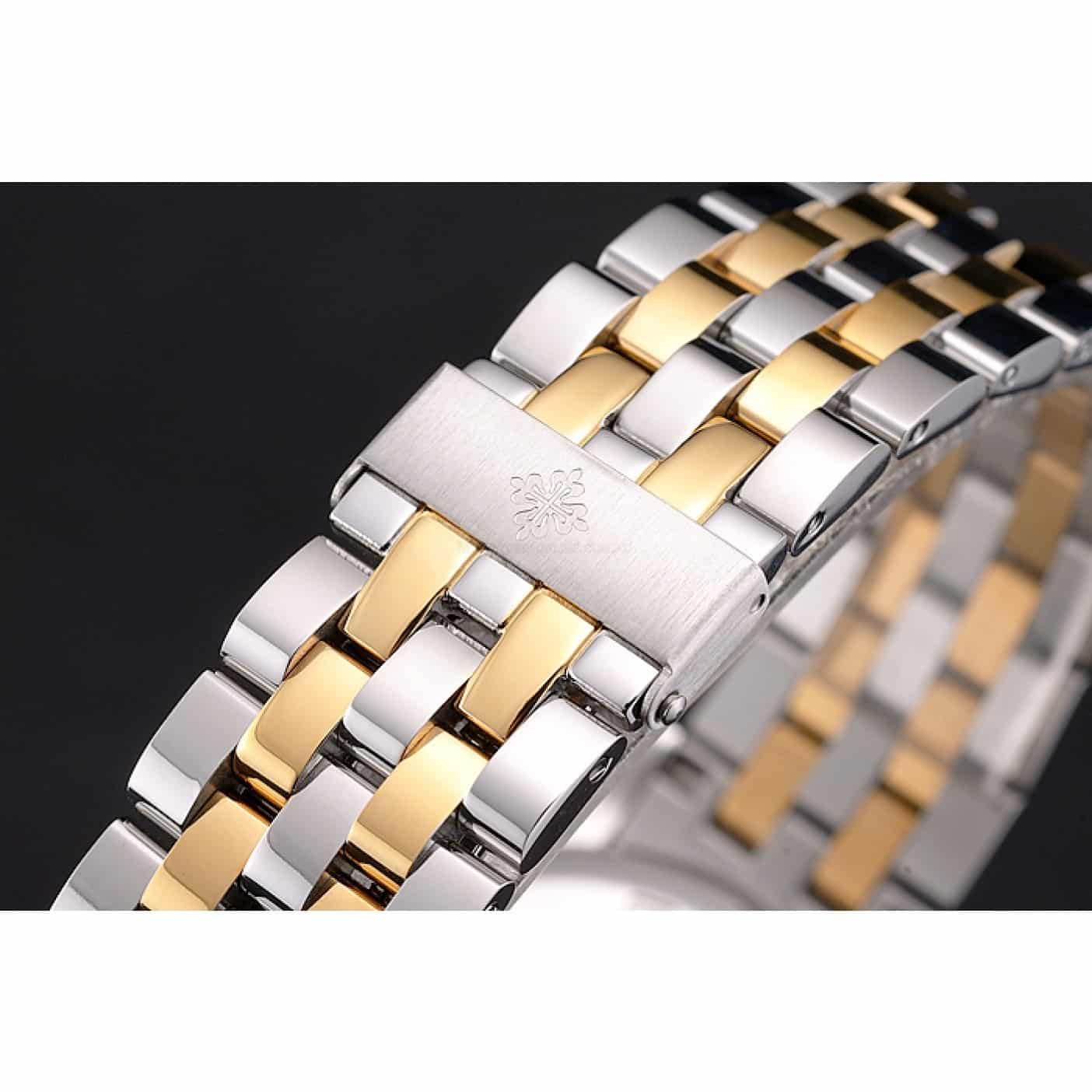 Calatrava Openworked Dial White 37 mm, Steel & Yellow Gold