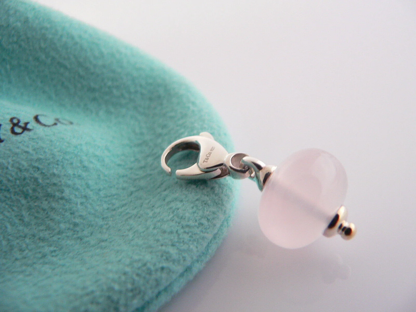 Tiffany & Co Pink Rose Quartz Pendant Silver Picasso Charm 4 Necklace Bracelet