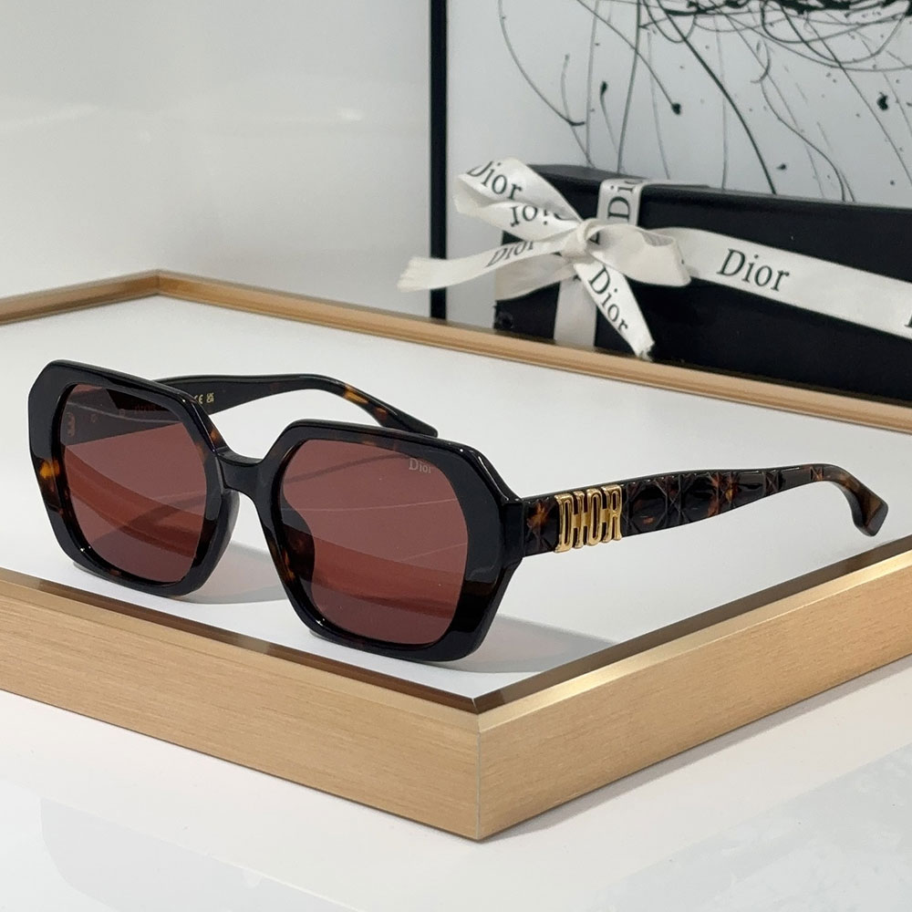Dior Mirror Leg Logo Acetate Fibre sunglasses   Top quality (Replica）