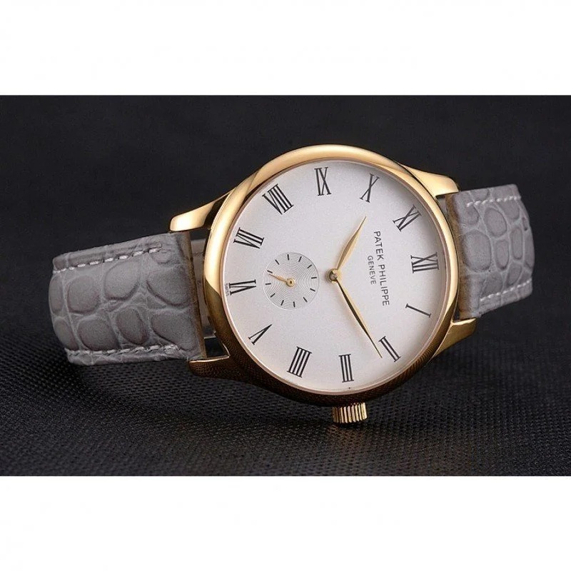 Calatrava Dial White 39 mm, Yellow Gold Plated