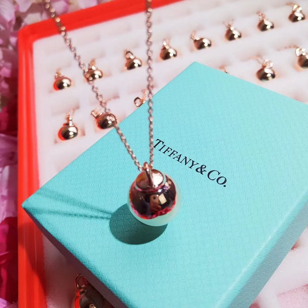 Timeless Style Tiffany Hardwear Ball Pendant Rose Gold Necklace For Ladies Fake