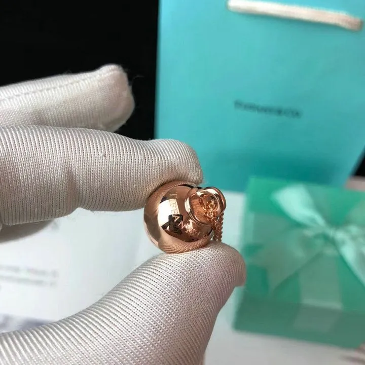 Tiffany Hardwear Ball Pendant Chain Necklace Pink/Yellow Gold Fashion Women Jewelry GRP09557/GRP09558
