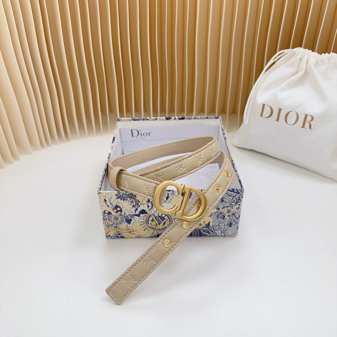 Dior double sided sheepskin with calf leather,  Women Belt 20MM