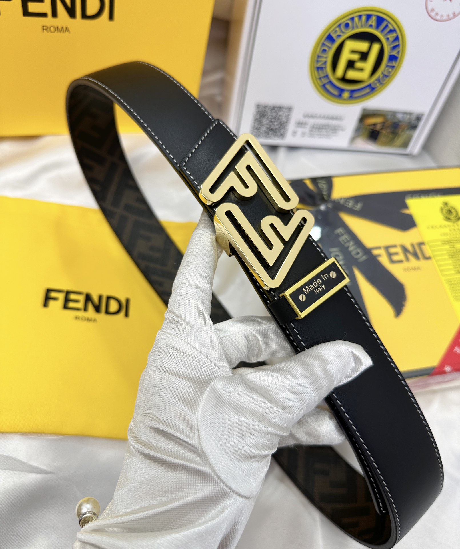 Fendi Leather Belts 1:1 Mirror Version
