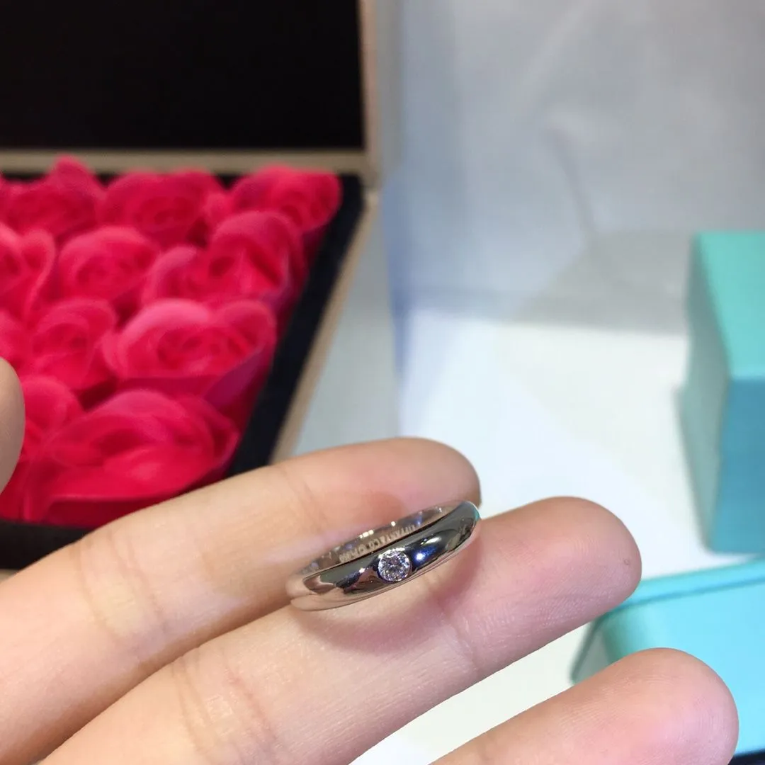 High Quality Tiffany Elsa Peretti Platinum 925 Silver Band Ring 6/7/8 (US)