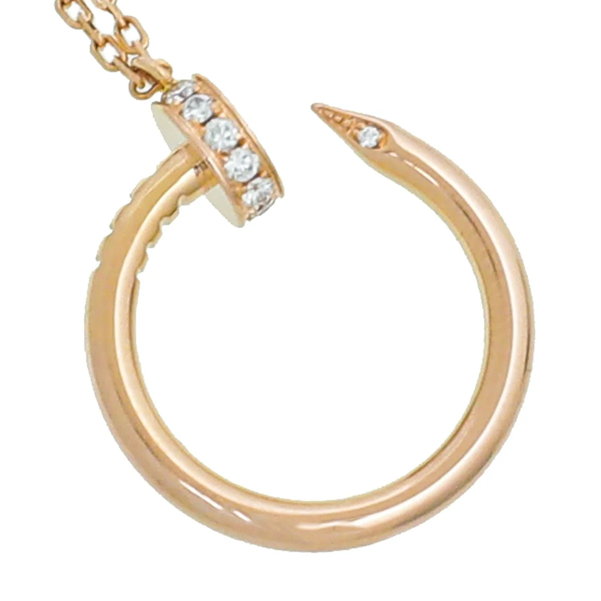 Cartier 18K Pink Gold Diamonds Juste Un Clou Necklace