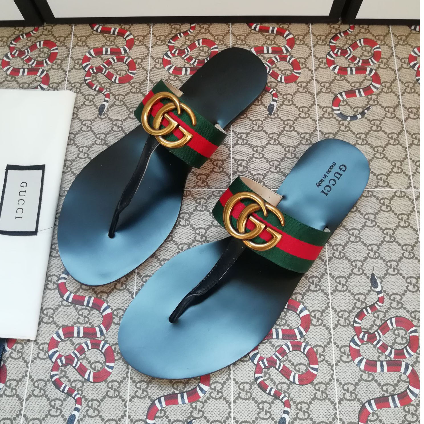 Gucci GG T-Strap Sandal 497444 (Replica)