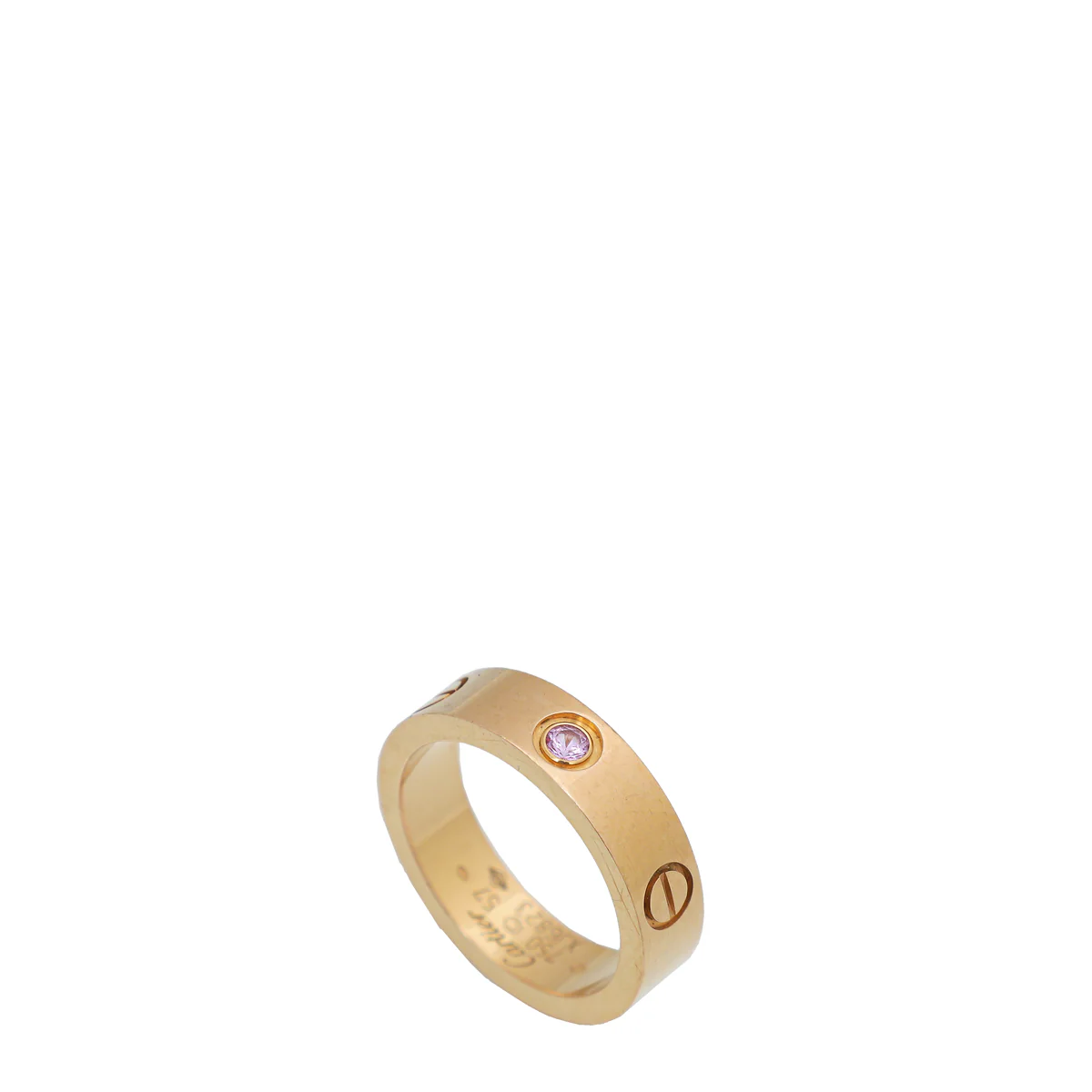 Cartier 18K Rose Gold Love 1 Pink Sapphire Ring 57