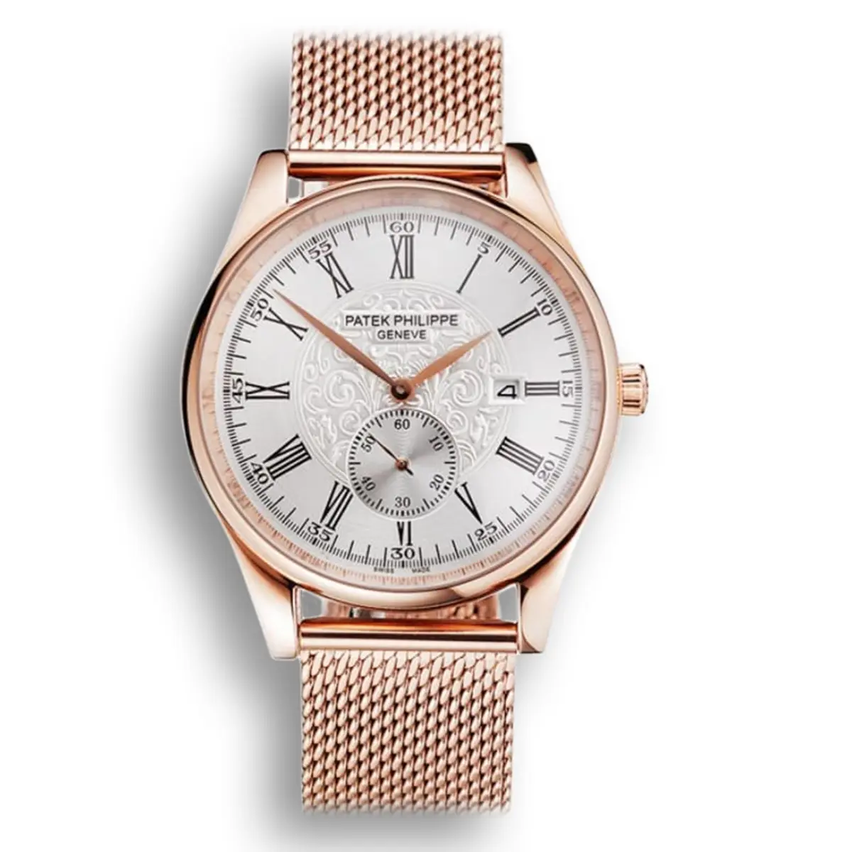 Calatrava Small Seconds Dial White 40 mm, Rose Gold Plated