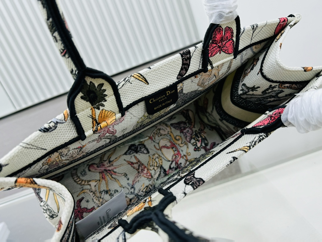 Dior Book Tote Embroider Medium Shoulder Bag Handbag