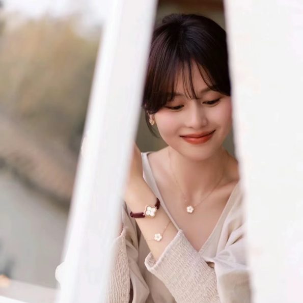 Van Cleef Plum Bossom Earring Dupe, Rose Gold