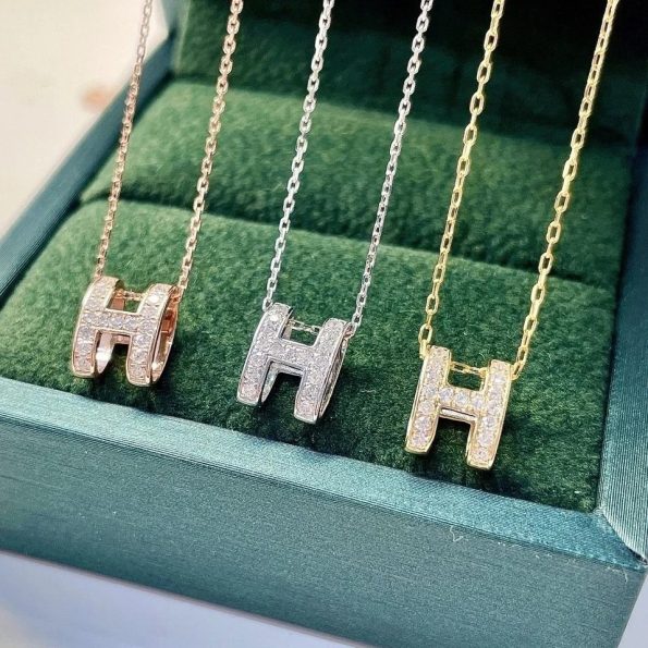 Hermes Pop H Pendant Dupe, diamonds
