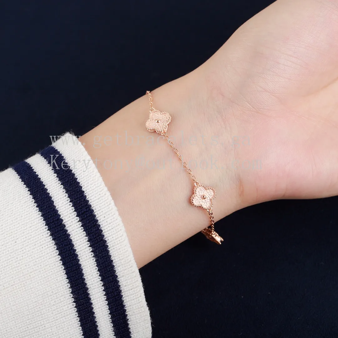 Van Cleef Arpels Sweet Alhambra Bracelet 6 Motifs Rose Gold