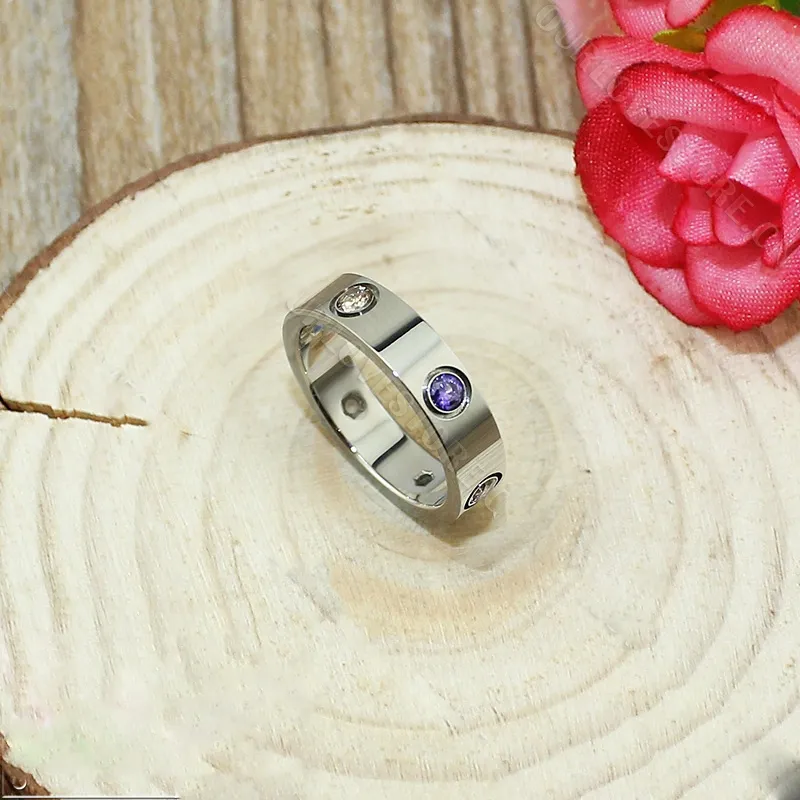 Cartier Love Ringv White Gold Sapphires Garnets Amethyst B4090500