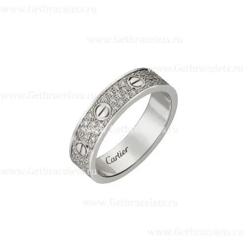 Replica Cartier Love Wedding Band With Diamond-Paved White Gold B4083400