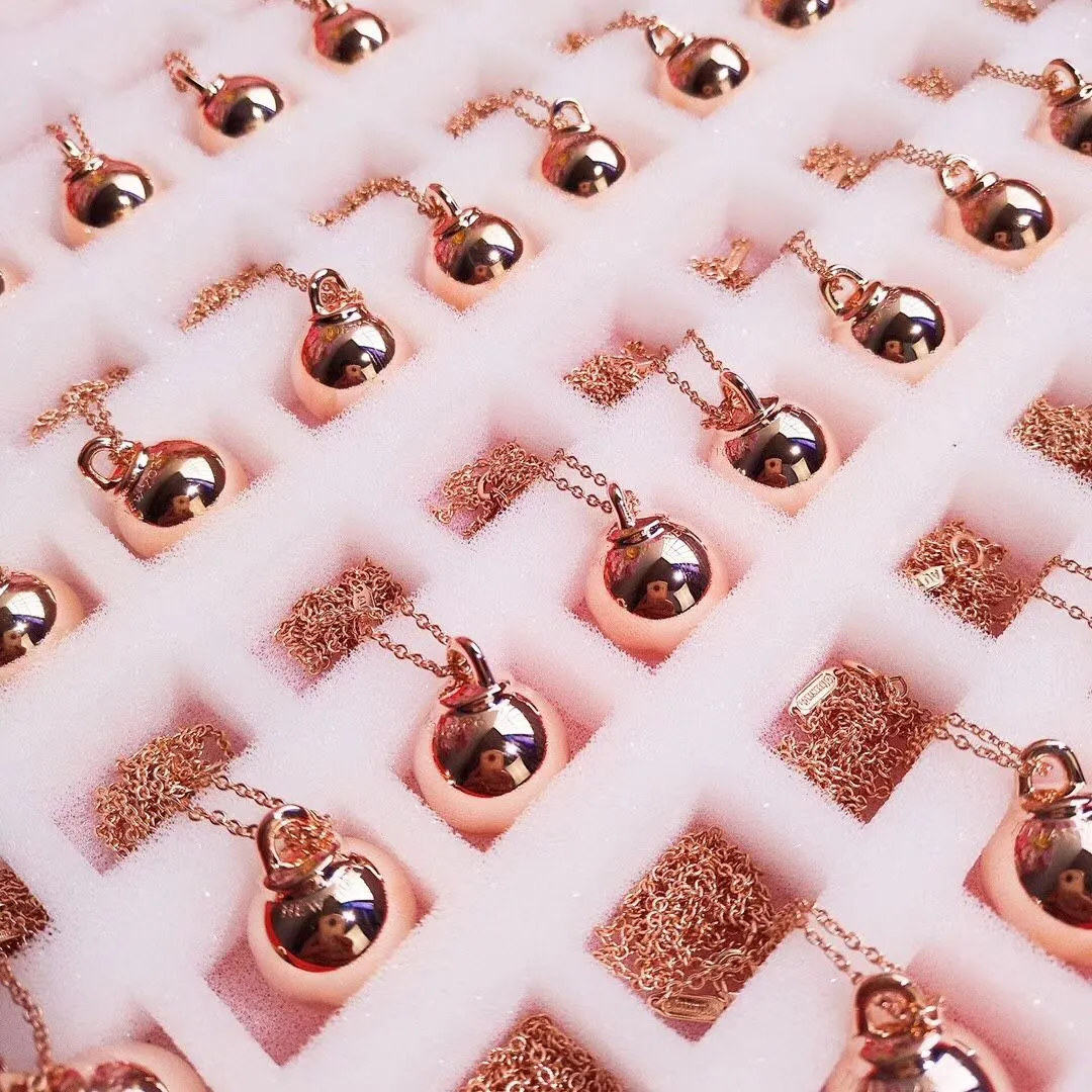 Timeless Style Tiffany Hardwear Ball Pendant Rose Gold Necklace For Ladies Fake