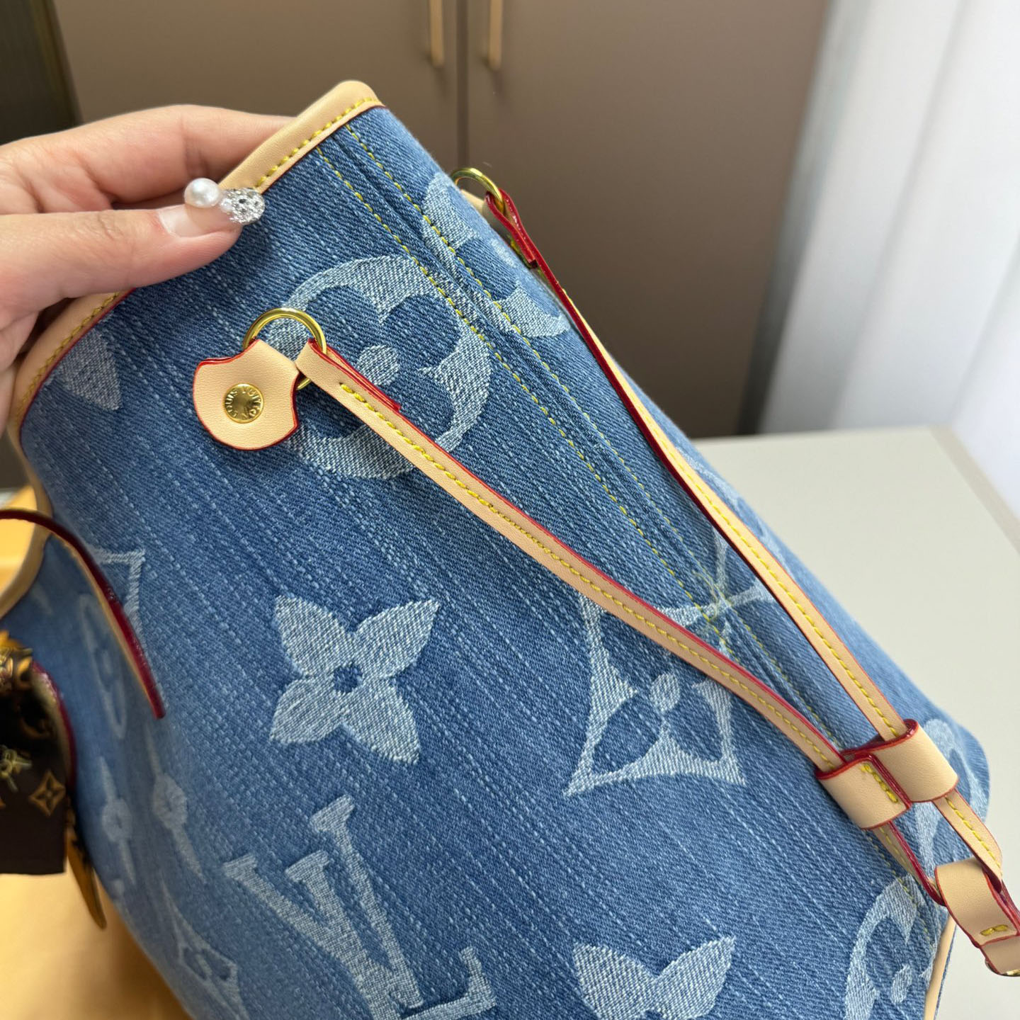 Louis Vuitton LV Denim Neverfull Shoulder Bag Handbag (Replica)
