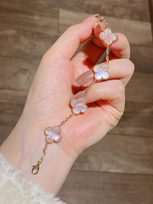 Van Cleef Bracelet Dupe, Pink Clover Bracelet
