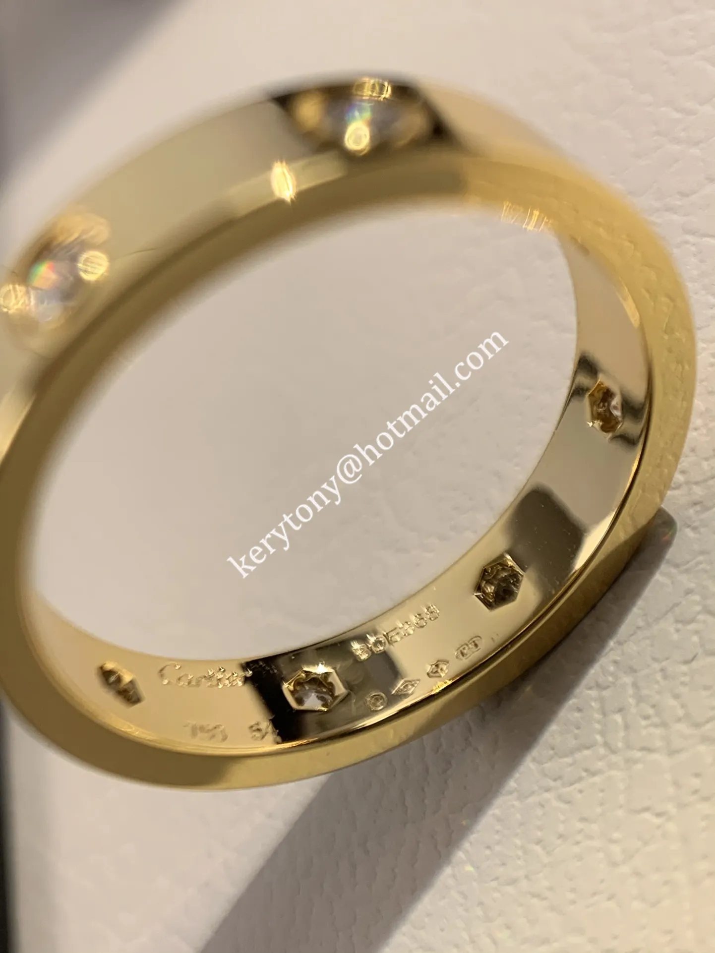 Replica Cartier Love Ring 18K Yellow Gold Ring With 8 Diamonds B4056200 For Ladies