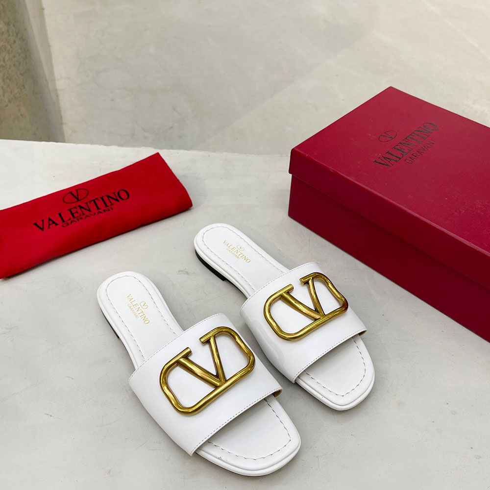 Valentino Leather Casual Fashion Flip-Flops Slide Sandal(Replica)