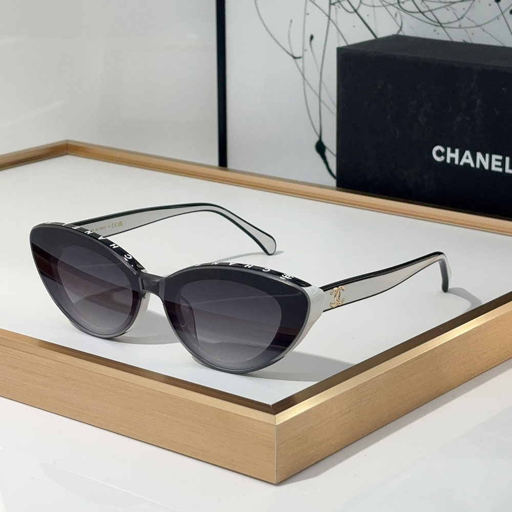 Chanel  Mirror leg Logo Cat-eye Sunglasses Top quality （Replica）