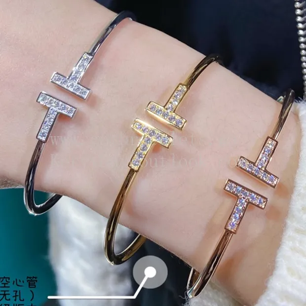 Tiffany Diamond Wire Braceletin White Gold/Yellow Gold/Rose Gold