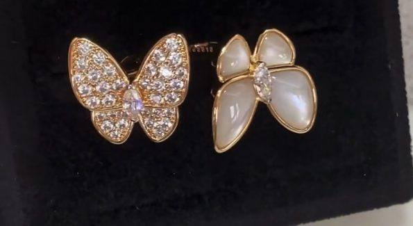 Van Cleef Butterfly Rings Dupe, Rose Gold