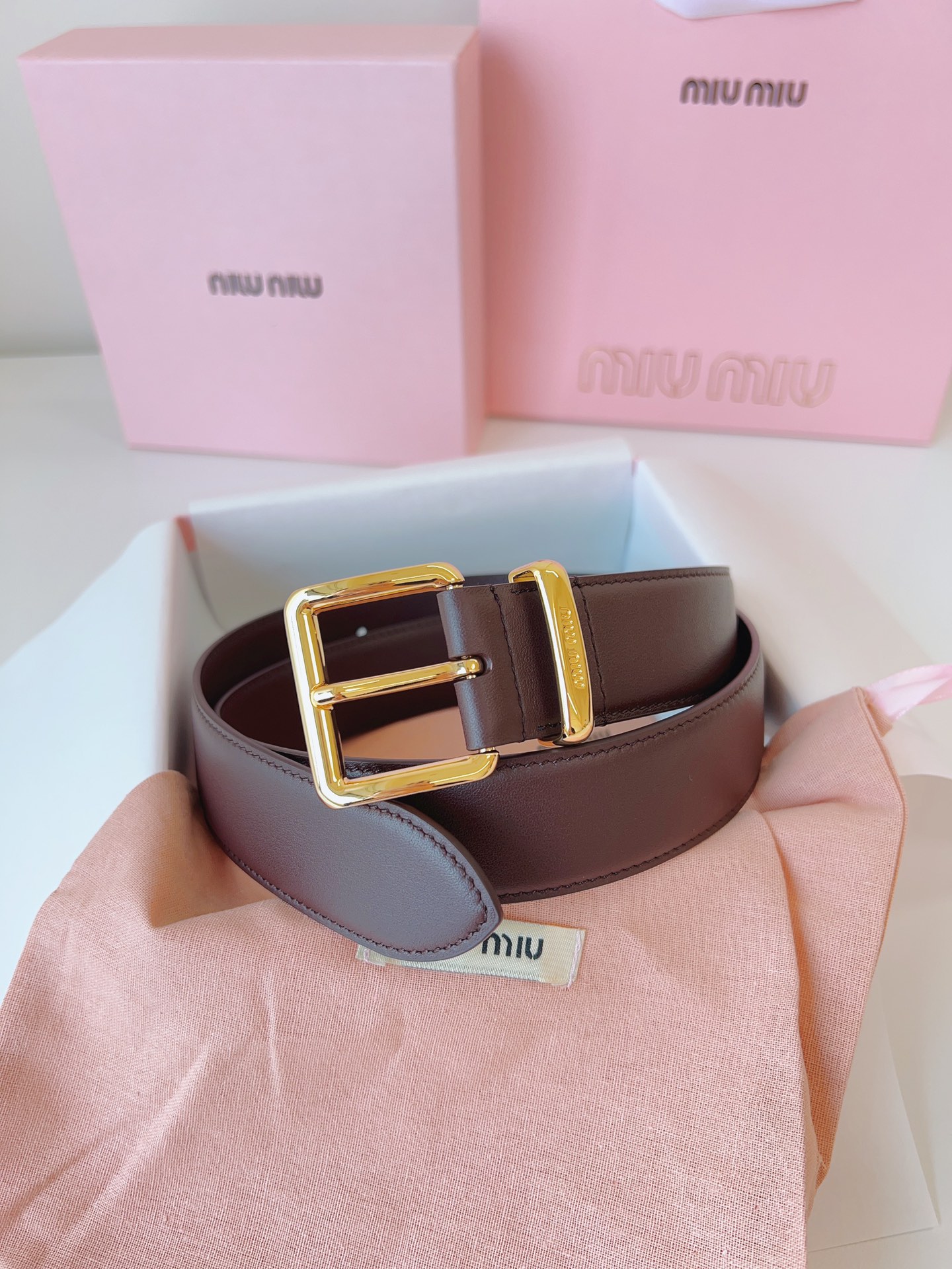 MiuMiu Leather Belts 1:1 Mirror Version