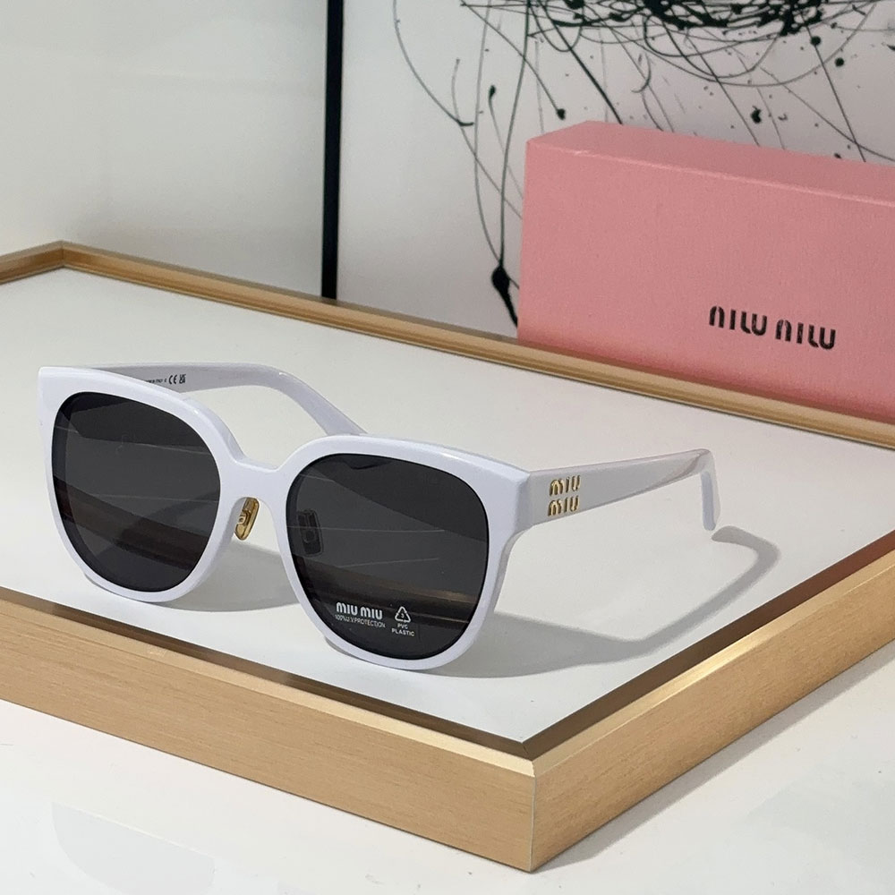 Miumiu  Mirror leg logo irregular shaped Sunglasses Top quality （Replica）