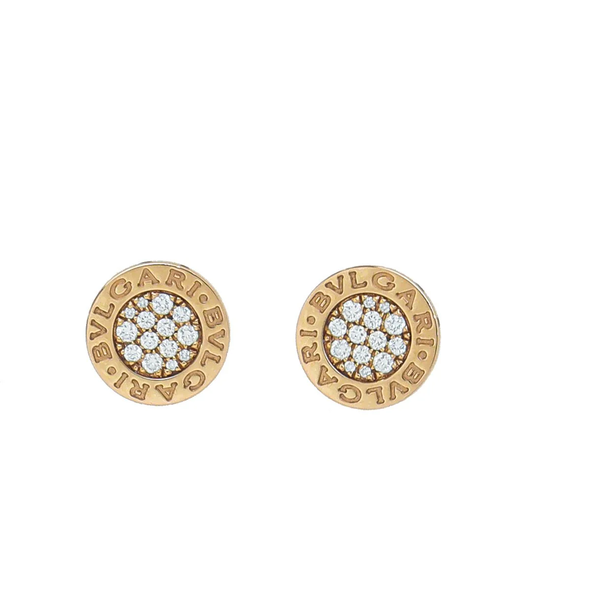 Bvlgari 18K Yellow Gold Diamond Bvlgari Single Earring (2Pcs)