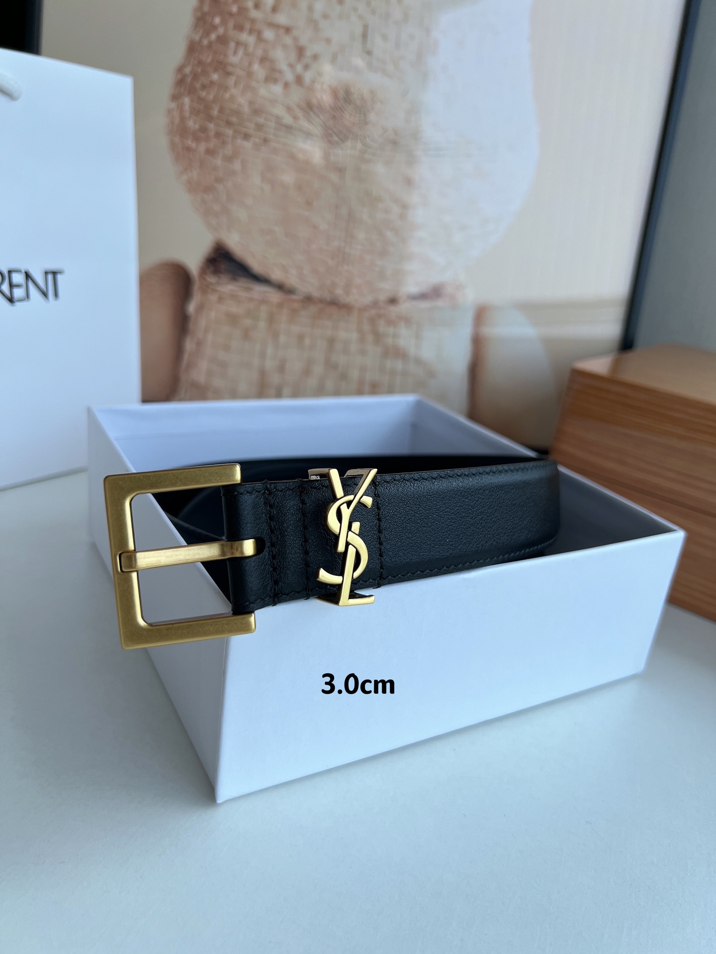 YSL Saint Laurent Leather Belts 1:1 Mirror Version