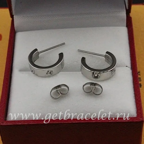 Copy Cartier Love Earrings White Gold B8028900