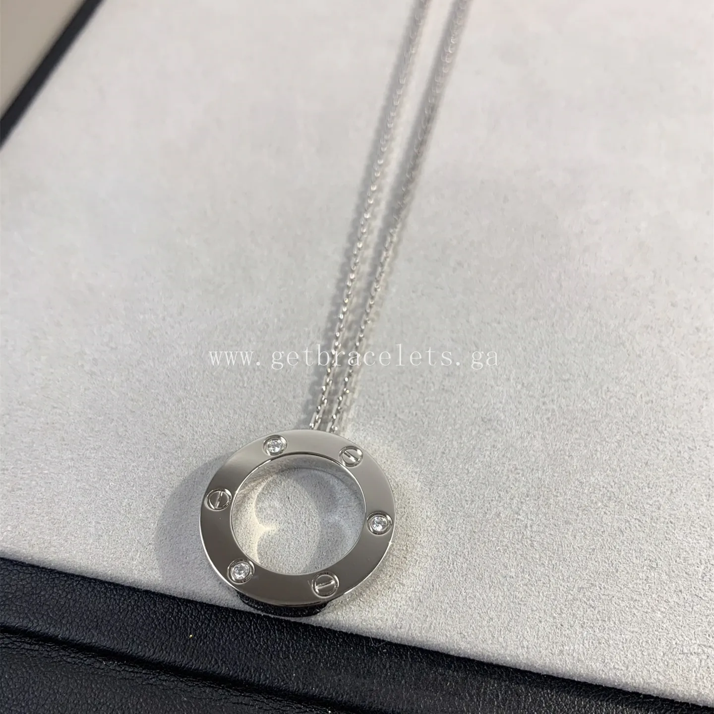 Cartier Love Necklace White Gold With 3 Diamonds