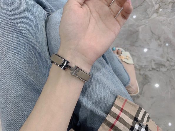 Hermes Clic H bracelet Dupe, Brown Enamel