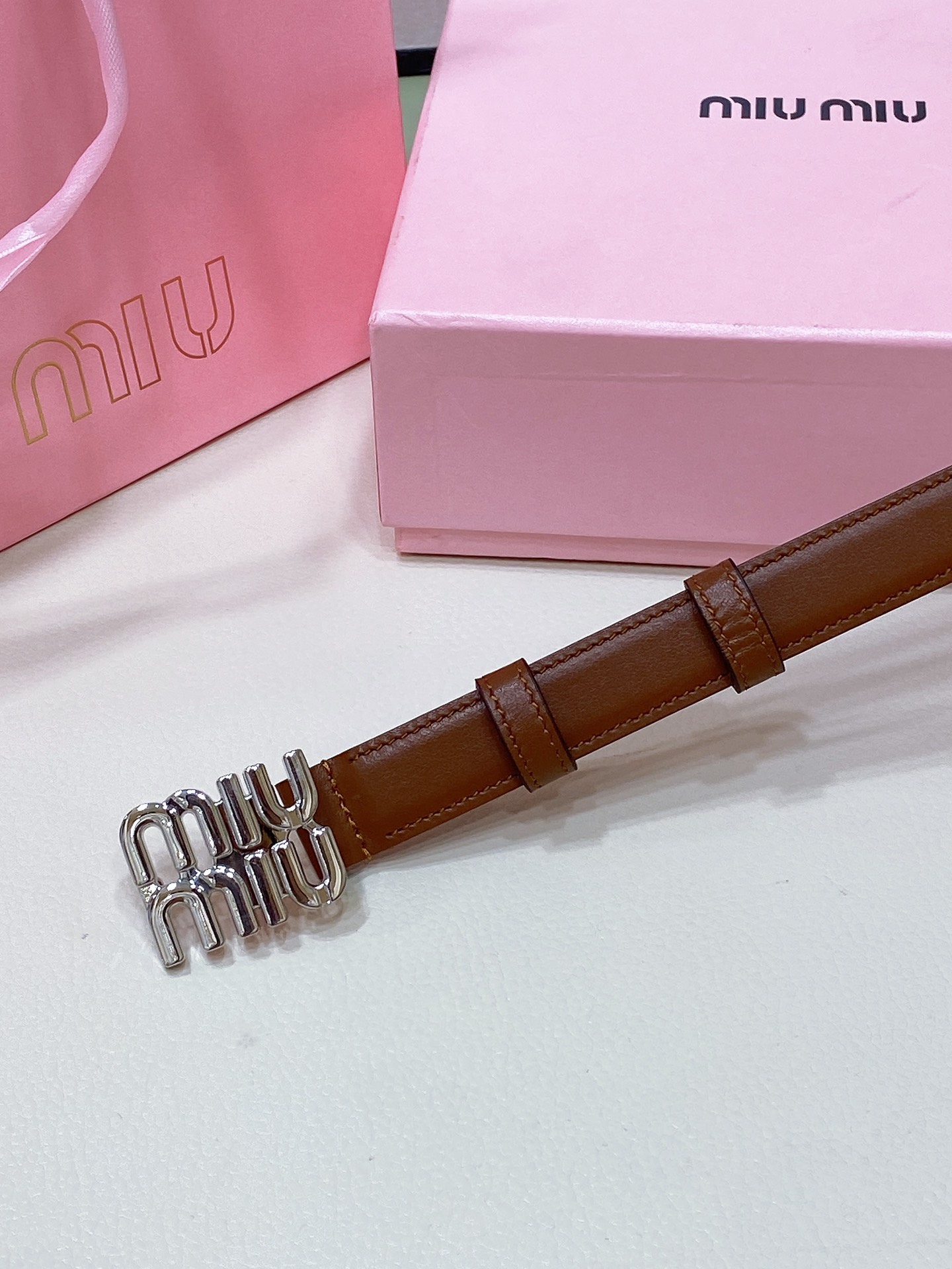 MiuMiu Leather Belts 1:1 Mirror Version