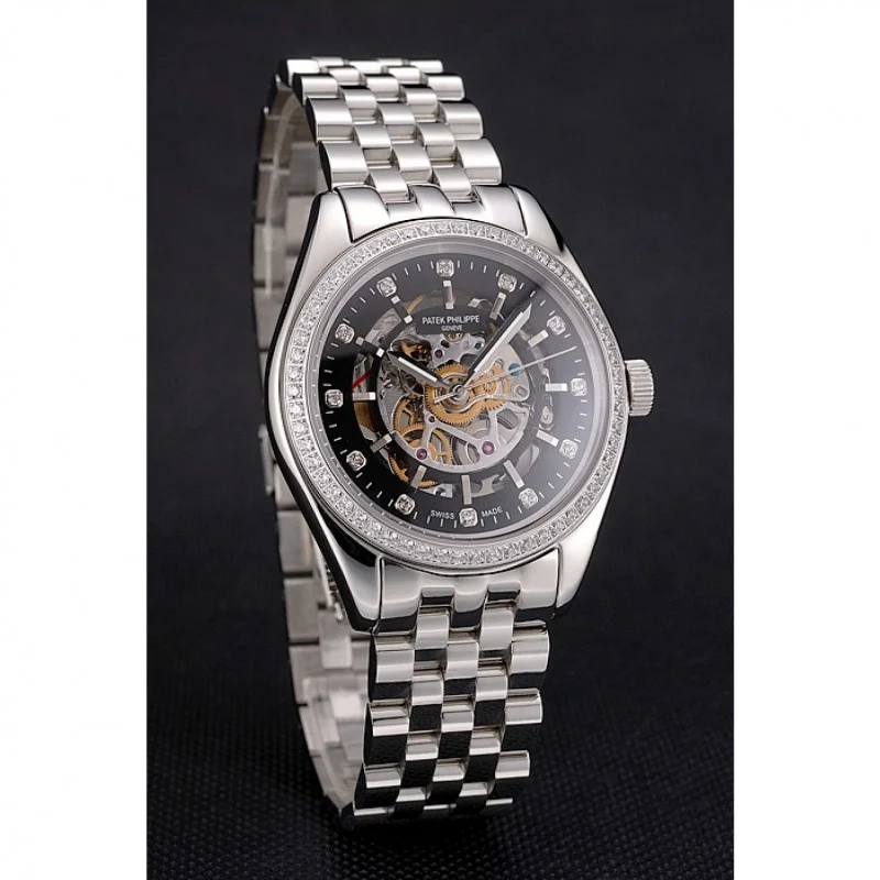 Calatrava Black & Diamond Dial 37 mm, Stainless Steel