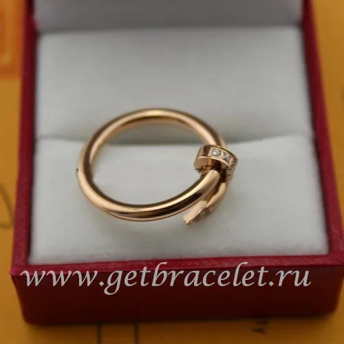 Imitation Cartier Juste Un Clou Ring Pink Gold Diamonds B4094800