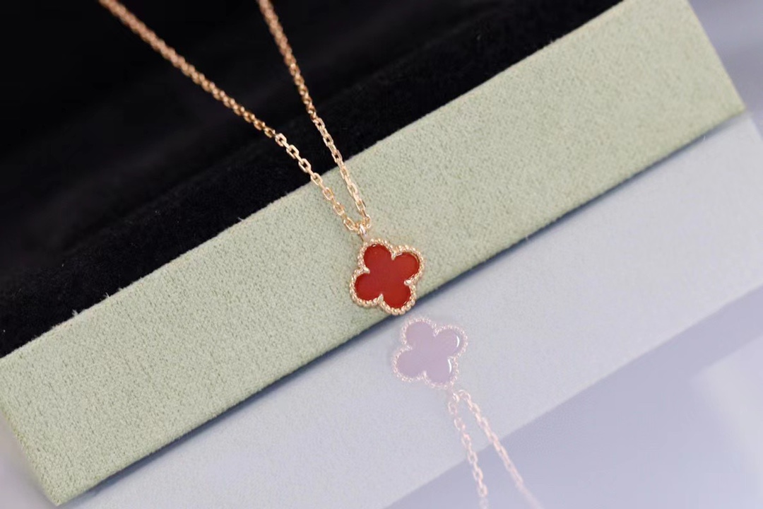 Van Cleef & Arpels Mini Clover Necklace, Sweet Alhambra pendant, Various colors available