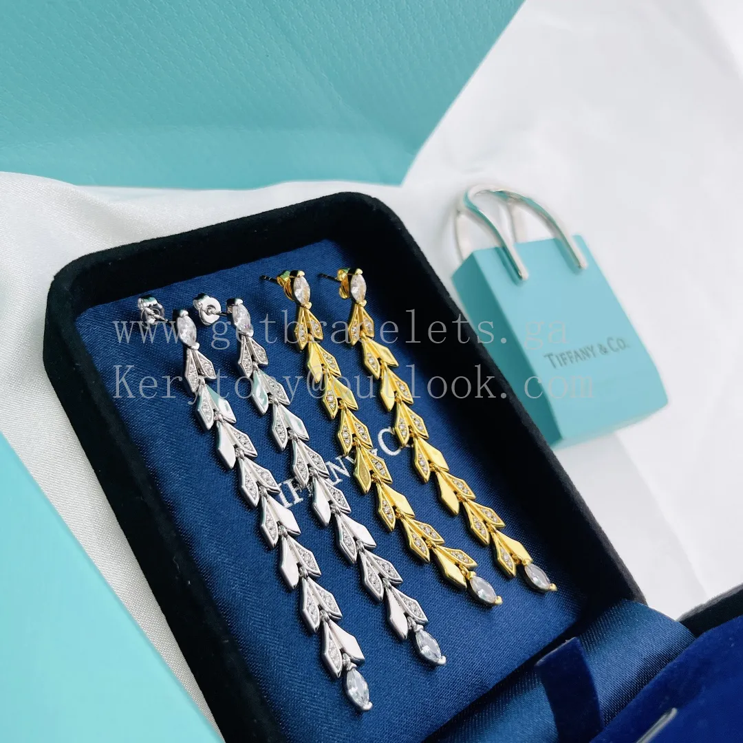 Tiffany Paper Flowers Earrings in Yellow Gold/White Gold with Diamonds