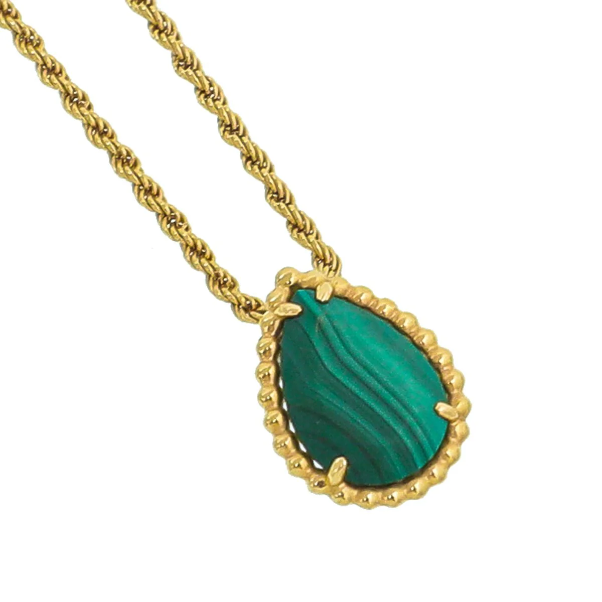 Boucheron 18K Yellow Gold Serpent Boheme S Motif Malachite Necklace Small Model